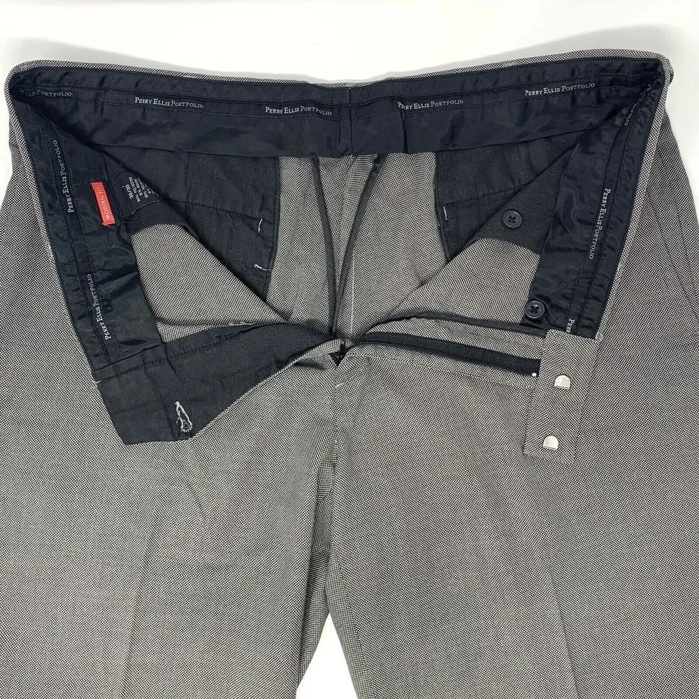 Perry Ellis Modern‎ Fit Brown Geometric Flat Front Men's Pants Size W38 L30